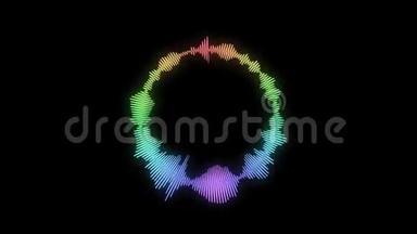 彩虹彩色现代音频，vumeter频谱波形圈